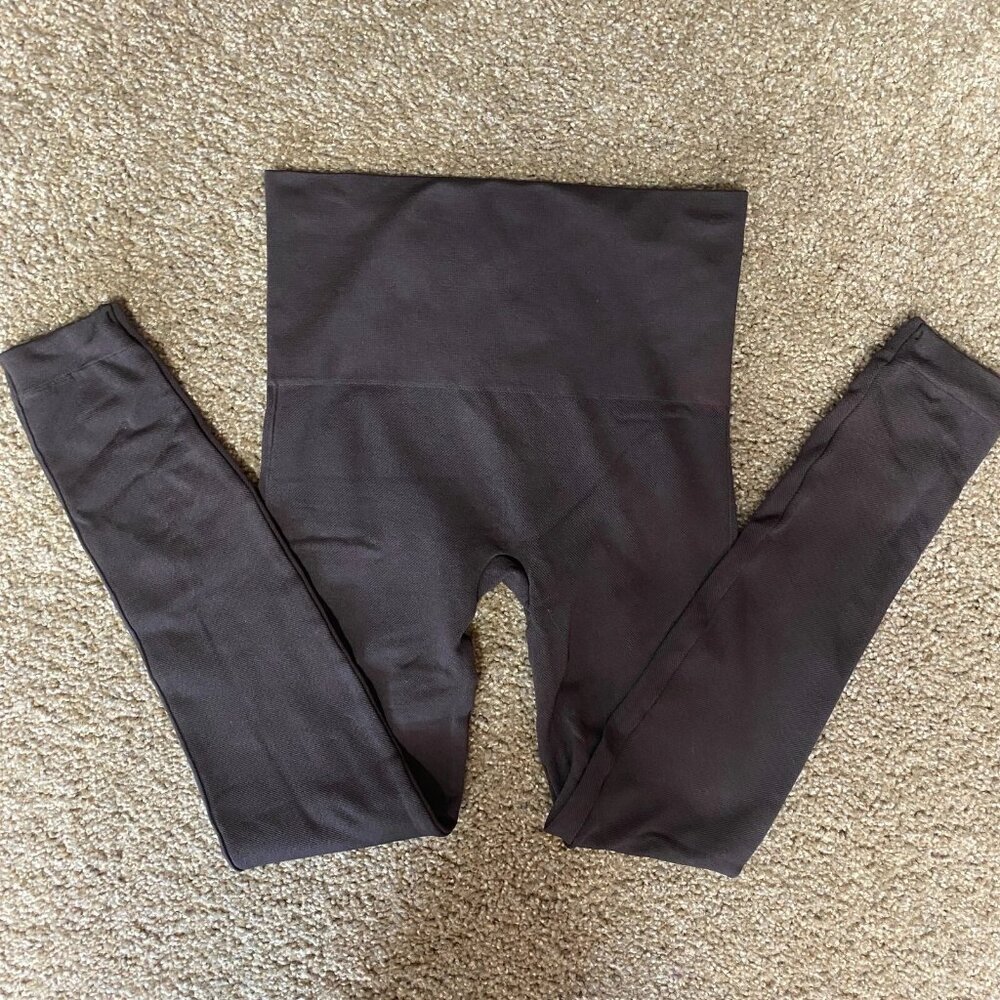 Spanx Leggings Women's Small Black Nylon Stretch Workout Yoga High Waist Pull-On